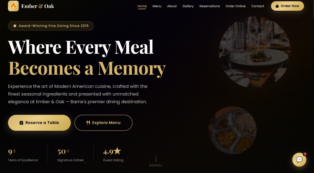 Ember and Oak website preview