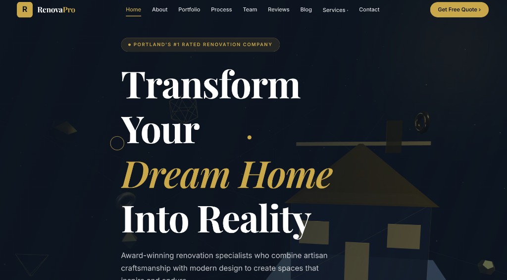 RenovaPro home renovation contractor website